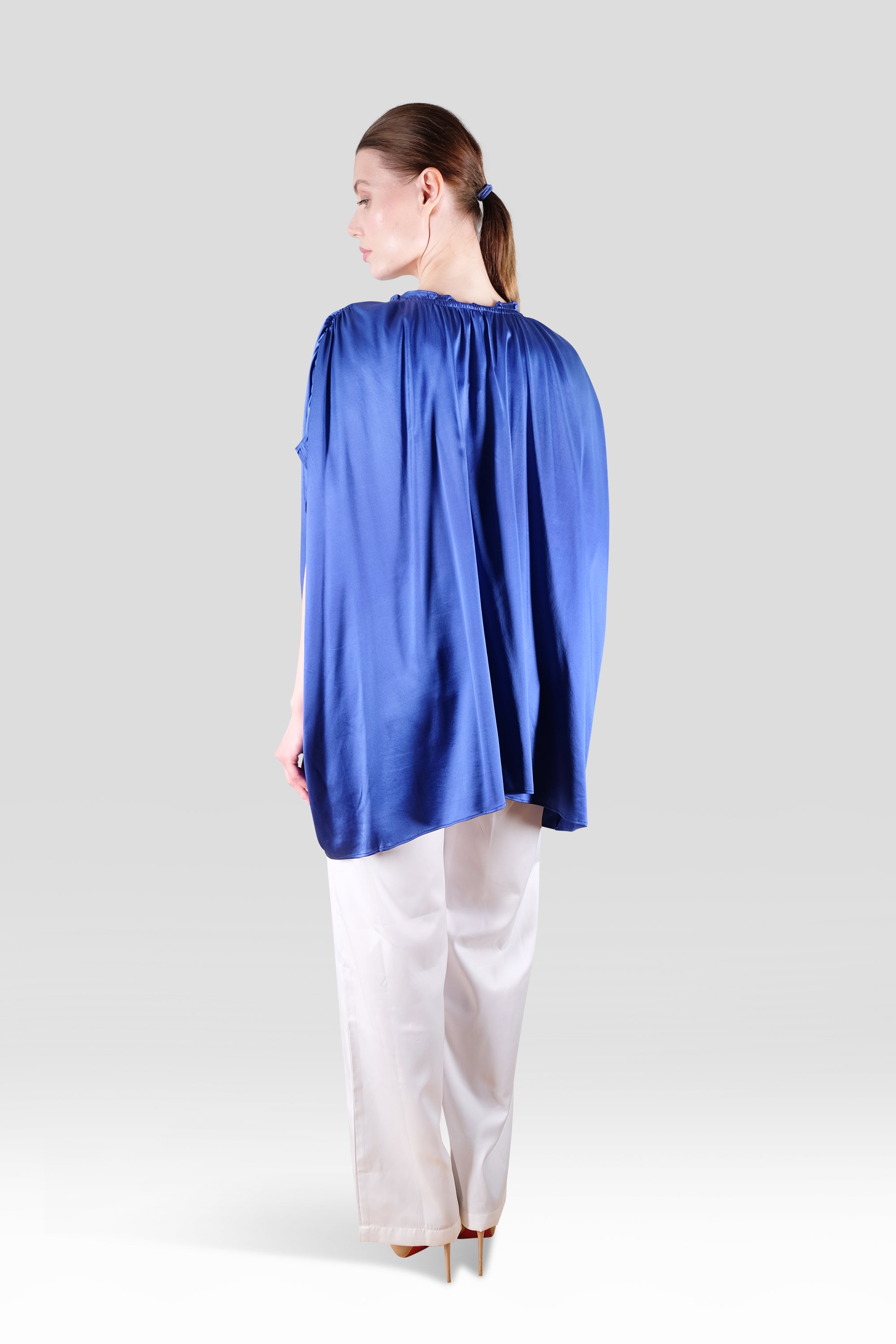 FRILL BLOUSE - BLUE