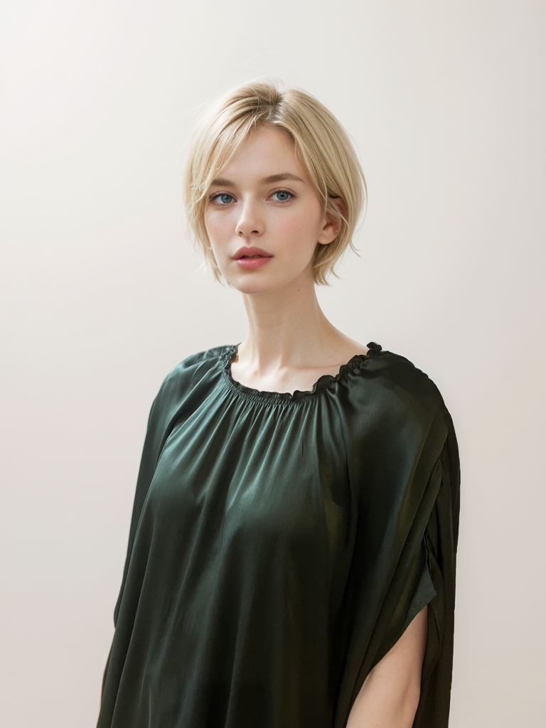 FRILL BLOUSE - GREEN